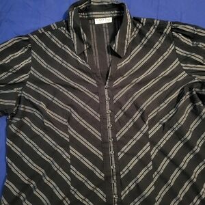 Black with silver stripes shirt